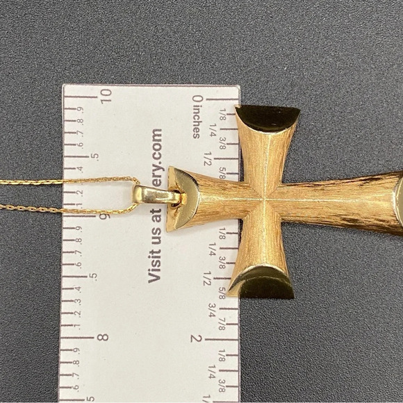 Vintage Avon 1976 Florentine Finish Brushed Gold Tone Cross - Picture 11 of 14